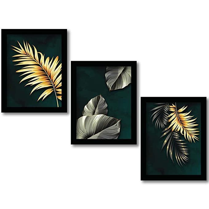 Palak’s Decor Modern Art Framed Wall Posters / Paintings for Living room Bedroom Office Wall Decor – Wall Paintings – Painting for Living Room ( 11×14 inch ) Set of 3