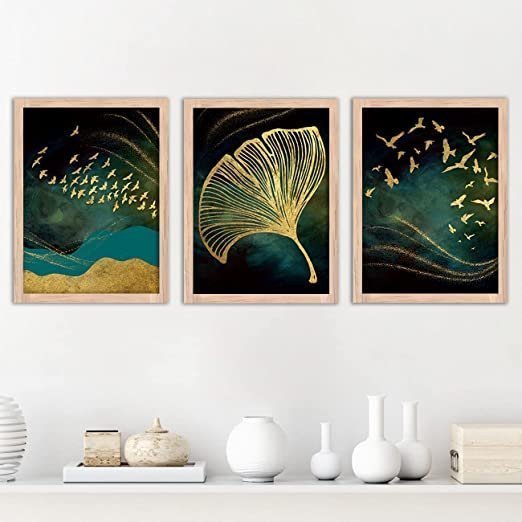 NoWorries Good vibes Modern art Paintings Set of 3 Framed Posters for Wall Decoration, Bedroom and office- Paintings for Living Room – Wall Paintings/Wall Hanging (11x14inches)