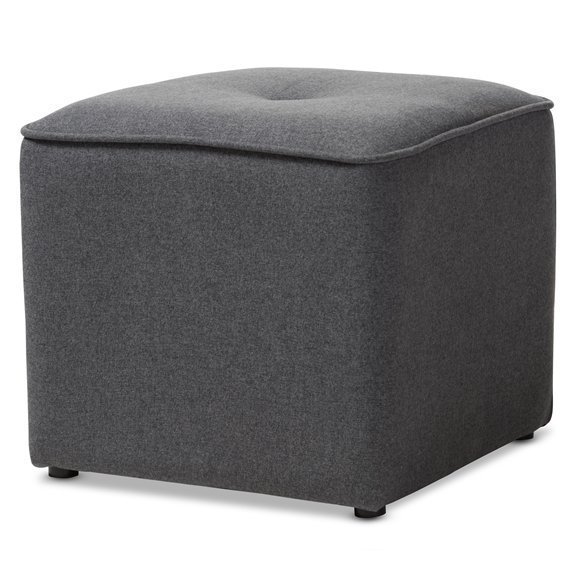 Studio Corinne Modern and Contemporary Dark Grey Fabric Upholstered Ottoman