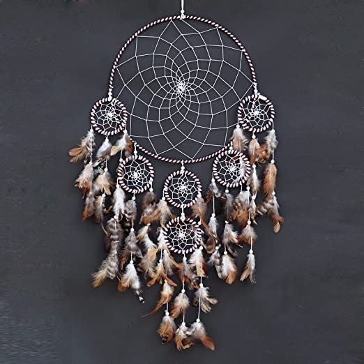 RPH Handicrafts Dreamcatcher ~ Dream Catcher Big Size for Bedroom Wall Hanging | Home décor and Gift Item 65×30 cm (Big Natural)