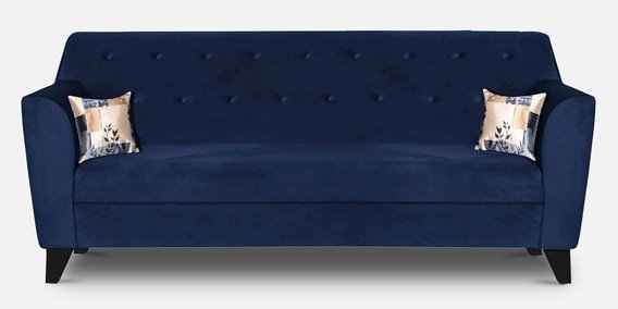 Bali 3 Seater Sofa In Velvet Blue Colour