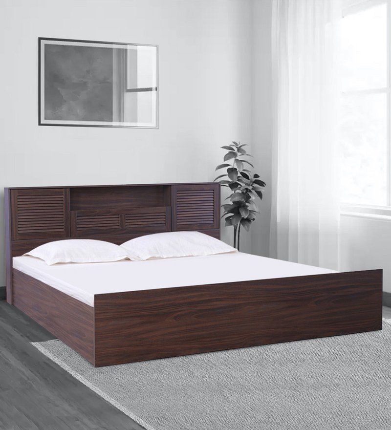 Bolton King Size Bed with Hydraulic Storage in Walnut Finish