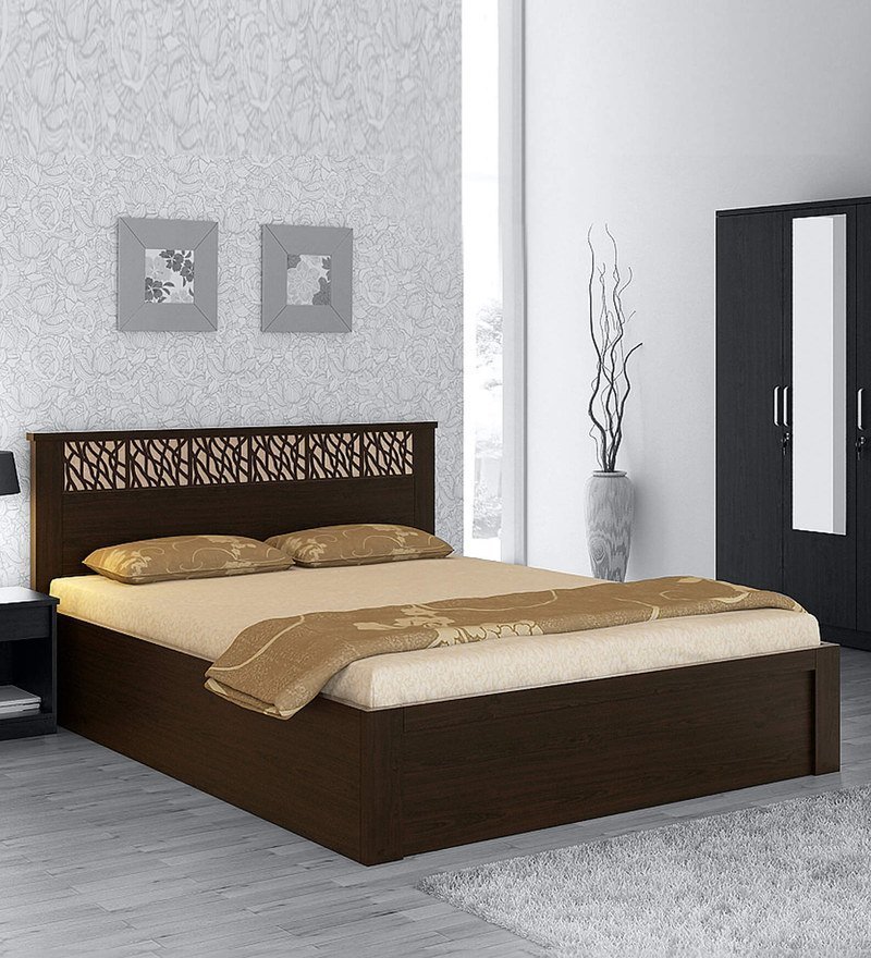 Kosmo Weave Queen Size Bed with Box Storage in Vermount Finish